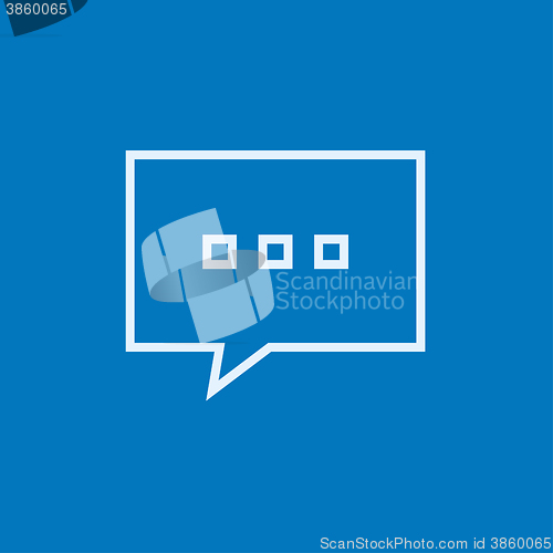 Image of Speech squares line icon.