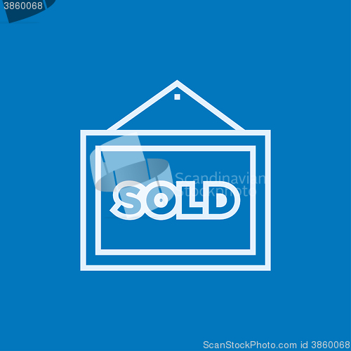 Image of Sold placard line icon.