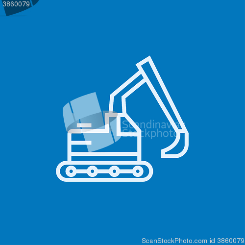 Image of Excavator line icon.