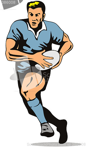 Image of Rugby player running with ball