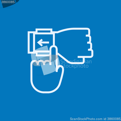 Image of Smartwatch line icon.