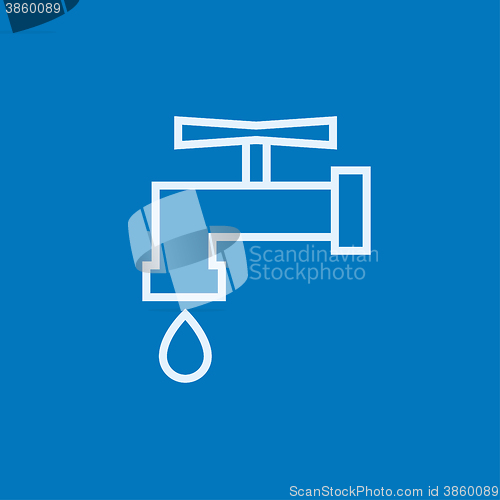 Image of Faucet with water drop line icon.