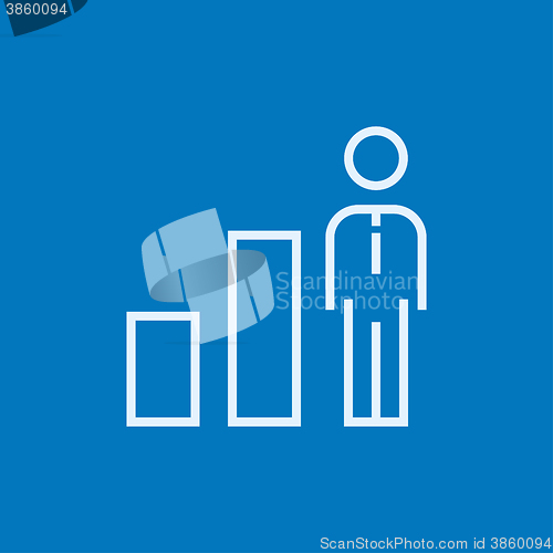 Image of Businessman and graph line icon.