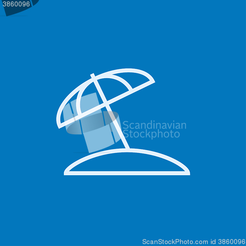 Image of Beach umbrella line icon.