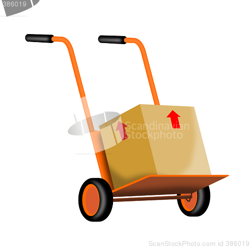 Image of Hand cart with box