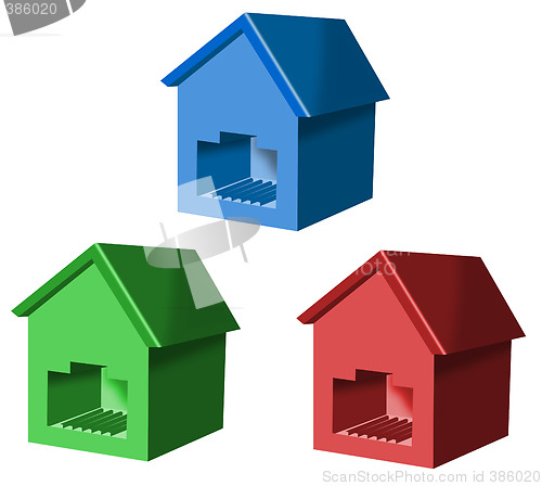 Image of Network plug shaped as houses