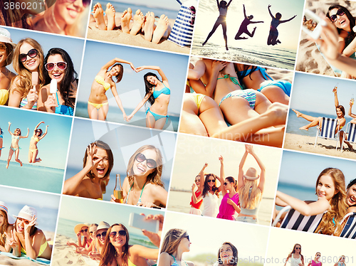 Image of girls having fun on the beach