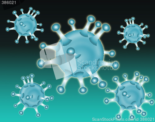 Image of Virus on blue background