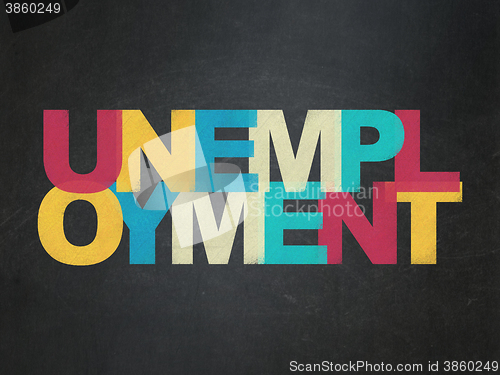 Image of Finance concept: Unemployment on School board background