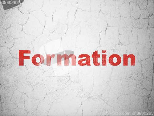 Image of Education concept: Formation on wall background