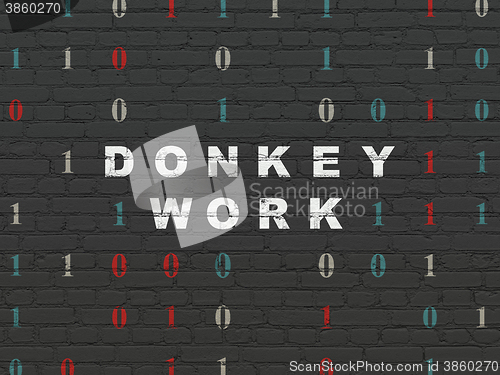 Image of Business concept: Donkey Work on wall background
