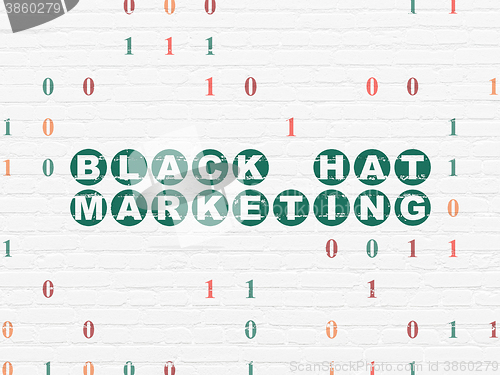 Image of Finance concept: Black Hat Marketing on wall background