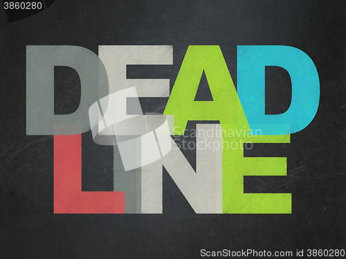 Image of Finance concept: Deadline on School board background