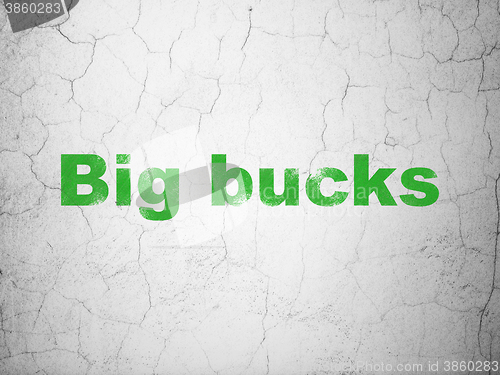 Image of Business concept: Big bucks on wall background