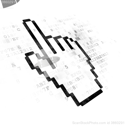 Image of Social network concept: Mouse Cursor on Digital background
