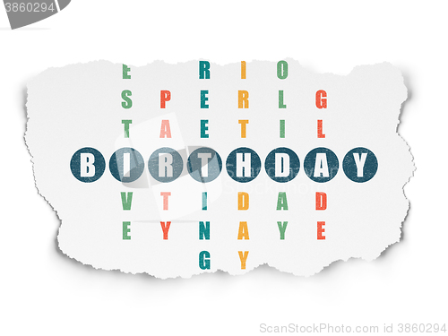 Image of Holiday concept: Birthday in Crossword Puzzle