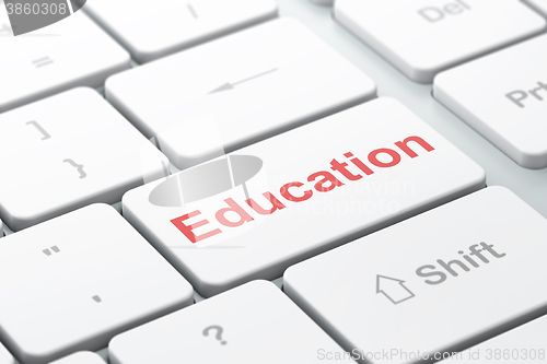 Image of Studying concept: Education on computer keyboard background