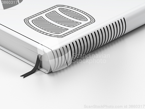 Image of Software concept: closed book, Database on white background