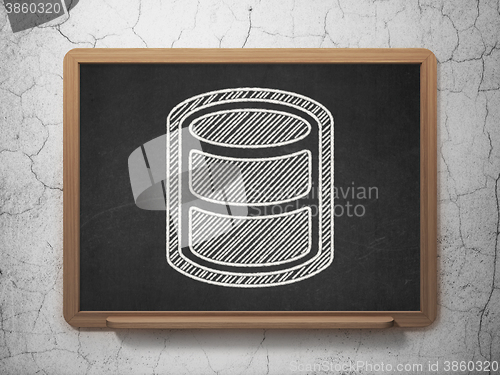 Image of Software concept: Database on chalkboard background