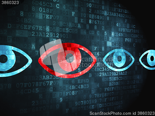 Image of Security concept: Eye on digital background