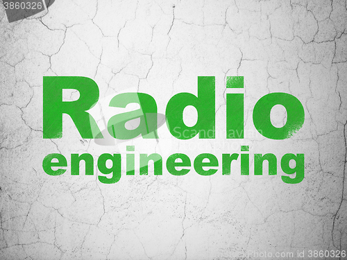 Image of Science concept: Radio Engineering on wall background