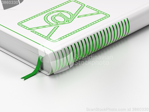 Image of Business concept: closed book, Email on white background