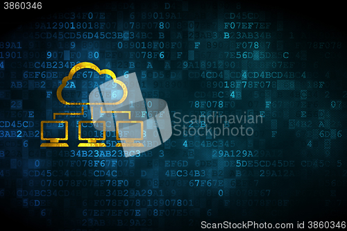 Image of Cloud networking concept: Cloud Network on digital background