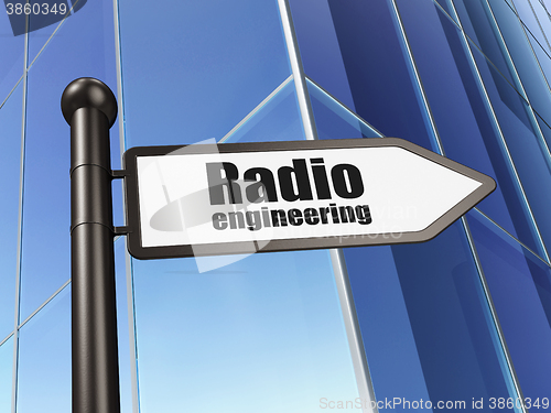 Image of Science concept: sign Radio Engineering on Building background