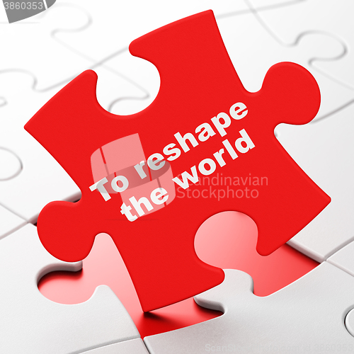 Image of Politics concept: To reshape The world on puzzle background