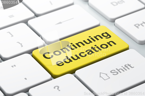 Image of Education concept: Continuing Education on computer keyboard background