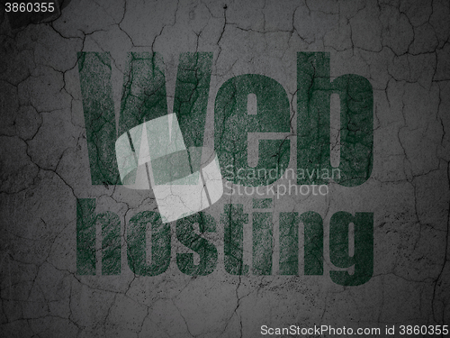 Image of Web development concept: Web Hosting on grunge wall background