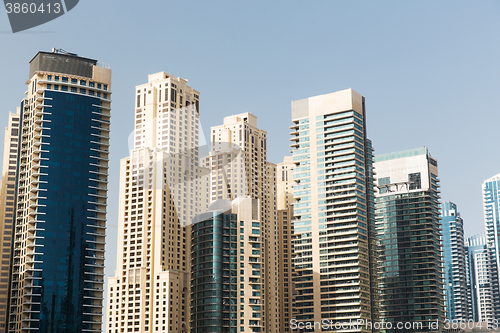 Image of Dubai city business district with skyscrapers