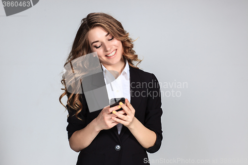 Image of The young woman\'s portrait with happy emotions