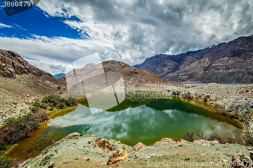 Image of Sacred lake Lohan Tso in Himalayas