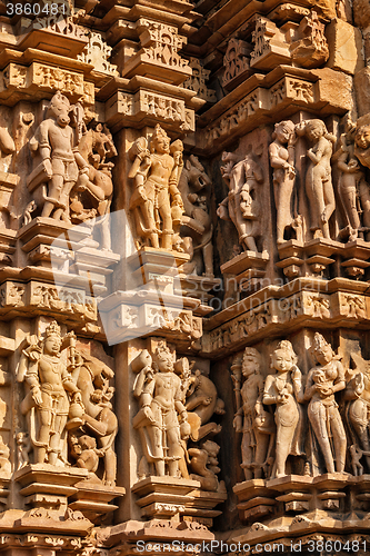 Image of Sculptures on Khajuraho temples