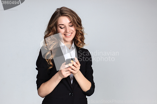 Image of The young woman\'s portrait with happy emotions