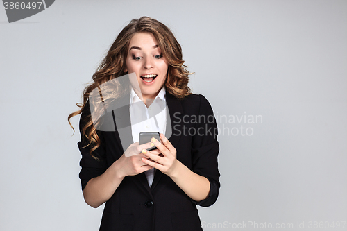 Image of The young woman\'s portrait with happy emotions