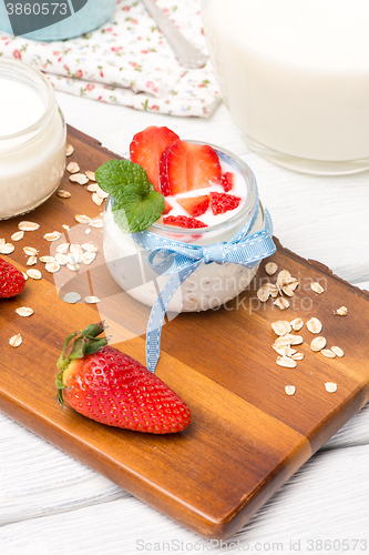 Image of Strawberries desert with cream
