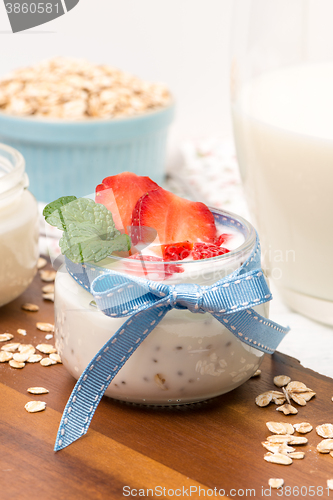 Image of Strawberries desert with cream