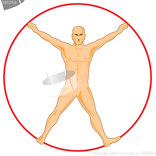 Image of Human figure spread eagled