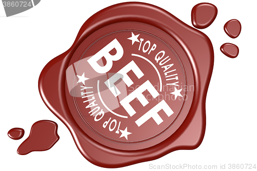 Image of Top quality beef label seal isolated