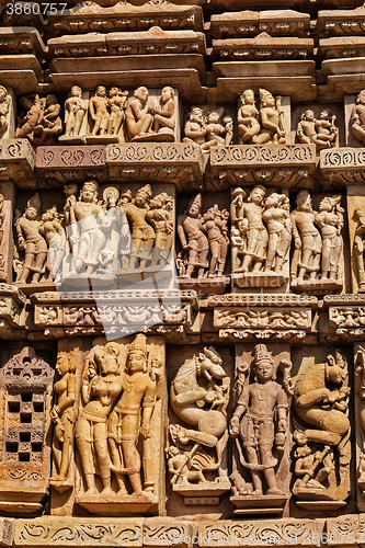 Image of Sculptures on Khajuraho temples