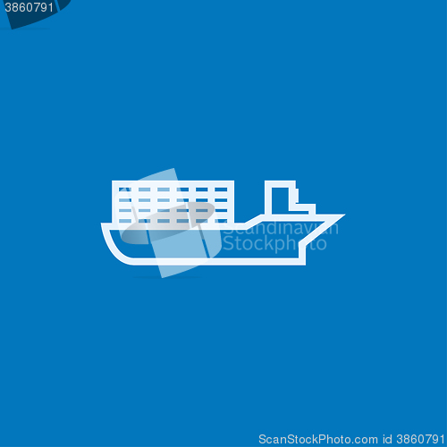 Image of Cargo container ship line icon.