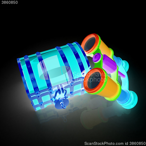 Image of binoculars and chest
