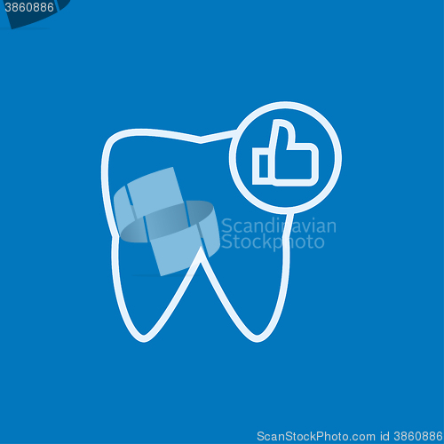 Image of Healthy tooth line icon.