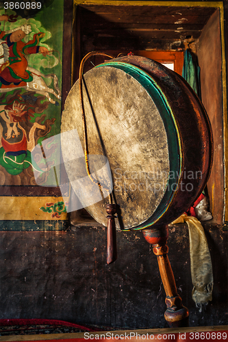 Image of Gong in Lamayuru gompa, Ladakh, India