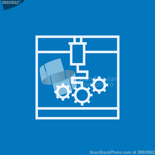 Image of Tree D printing line icon.