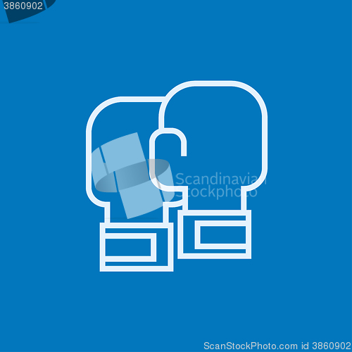 Image of Boxing gloves line icon.