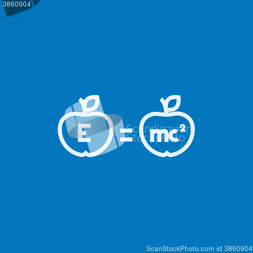 Image of Two apples with formulae line icon.