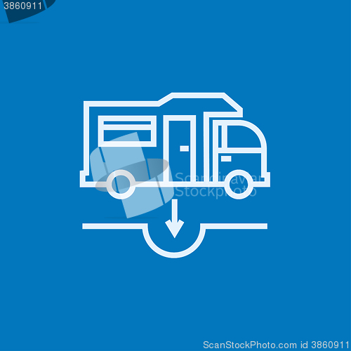 Image of Motorhome and sump line icon.